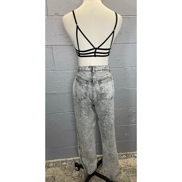 Vintage 1980s Gray Acid Wash Stonewashed Spandex Jeans High Waist - Picture 7 of 10